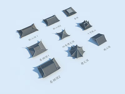 Chinese roof, ancient roof 3d model