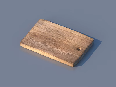 High Quality Wooden Cutting Board with Natural Wood Grain Essential Kitchen Tool for Food Preparation 3d model