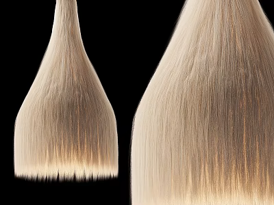 Cream Colored Modern Minimalist Chandeliers With Feather Texture On Black Background 3d model