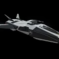 Futuristic Silver Black Space Shuttle Model With 28118 Marking And Sleek Wings