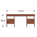 Brown Wooden Desk With Two Drawers And Simple Structure Design