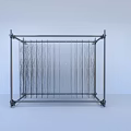 Modern Artistic Decorative Ornament Set With Metal Frame And Grid Like Black Thread Design In Minimalist Background