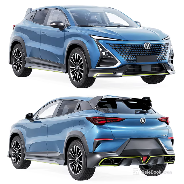 Blue Changan SUV Front And Rear Views 3d model