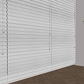 White Window Blinds In Modern Room With Wooden Floor And Indoor Plant