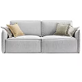 Modern Light Beige and Gray Sofa with Decorative Pillows and Comfortable Design 3d model