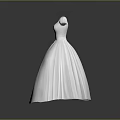 Elegant White Princess Dress With Puffed Sleeves Fitted Waist And Fluffy Skirt
