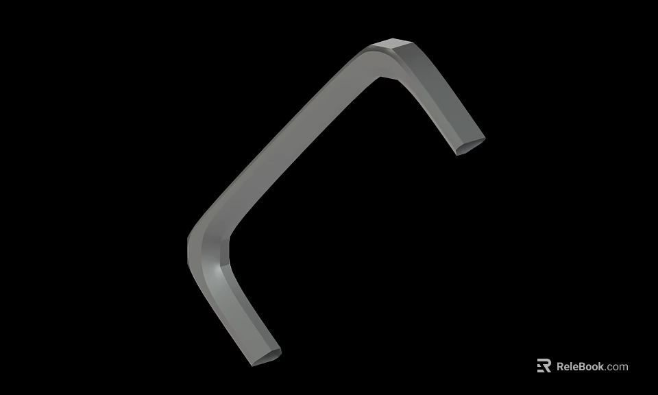 Stainless Steel L Shaped Metal Tool With Angular Structure And Smooth Surface 3d model 