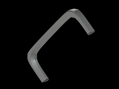 Stainless Steel L Shaped Metal Tool With Angular Structure And Smooth Surface 3d model