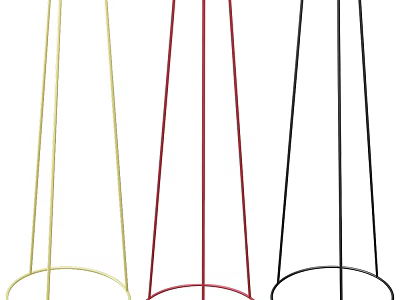 Minimalist Yellow Red and Black Metal Clothes Hangers with Sleek Modern Design 3d model
