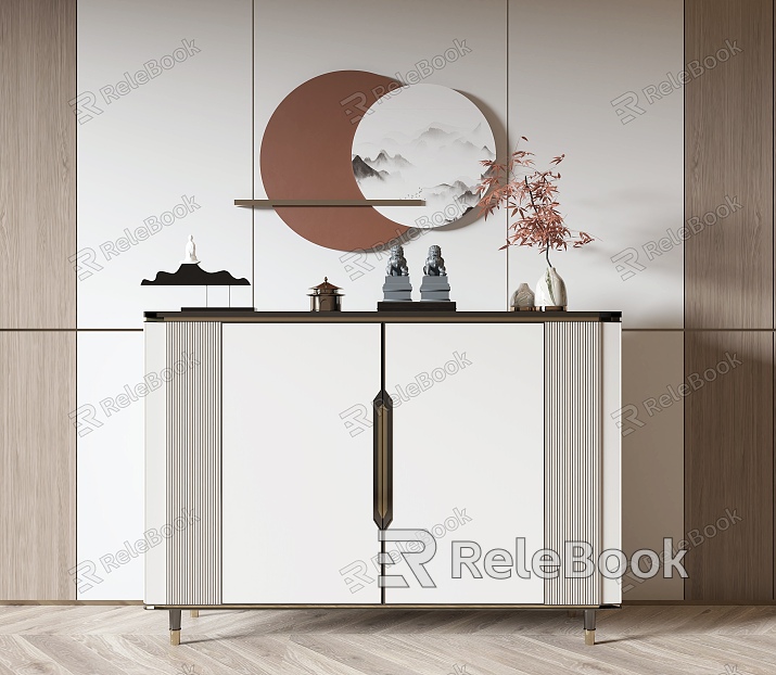 New Chinese-style Entrance Cabinet model