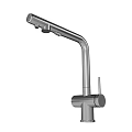 Stainless Steel Modern Faucet With Curved Spout And Single Handle Control