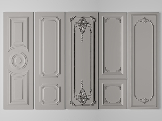 French Wall Panel Wall Panel Combination 3d model