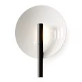 Modern Wall Lamp With White Circular Shade And Gold Metal Pole