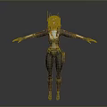 Cat Ear Headgear Figure In Red Jacket Black Pants With Arms Outstretched On Gray Background