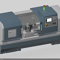 Modern Industrial CNC Lathe With Digital Control Panel Spindle And Safety Indicators 3d model