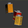 Vintage Metal Oil Cans Collection With Shell BP Brand Logos And Colorful Design