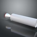 Modern White Cylindrical Air Conditioner Fan With Red Accents And Sleek Design