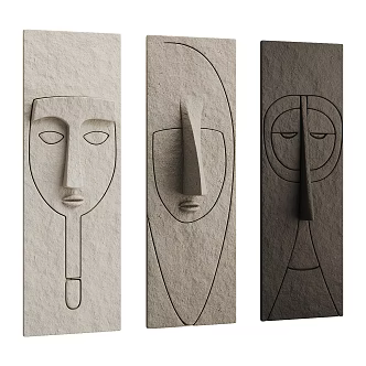 Silent Face Three-dimensional Wall Decoration Pendant 3d model