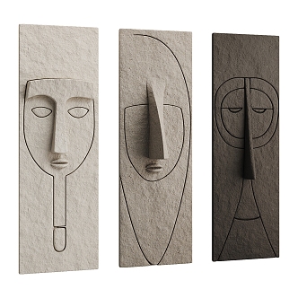 Silent Face Three-dimensional Wall Decoration Pendant 3d model