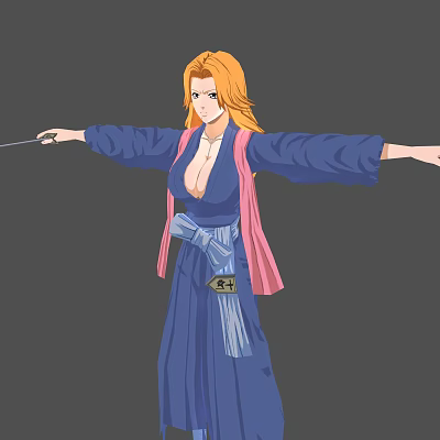 Modern game character disorderly chrysanthemum female 3d model