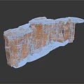 Red Rock Cliff Building Structure With Ancient Columns And Stone Platform