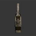 Futuristic Sci Fi Weapon With Blue Glowing Elements And Metallic Mechanical Structure