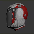 Modern Weapon Tactical Helmet With Silver Black Red Design And Transparent Visor
