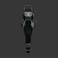 Futuristic Sci-Fi Weapon With Metallic Structure Detailed Sights And Mechanical Parts