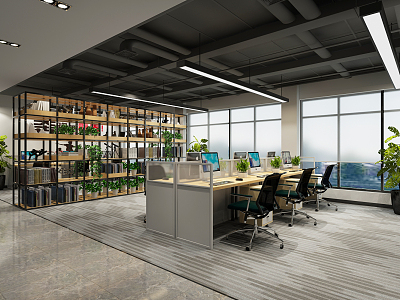 Industrial LOFT Public Office Area Open Office Area 3d model