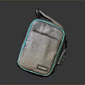 DOOMIN Gray Storage Bag With Blue Trim Zipper And Mesh Pocket For Travel Accessories