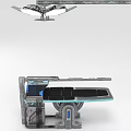 modern operating table sci-fi operating table 3d model