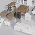 Stylish Modern Table Chair Combination Set with Wooden Design and Home Decor Elements