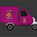 Vibrant Pink Tricycle Food Cart With Logo And Website On Exterior Design