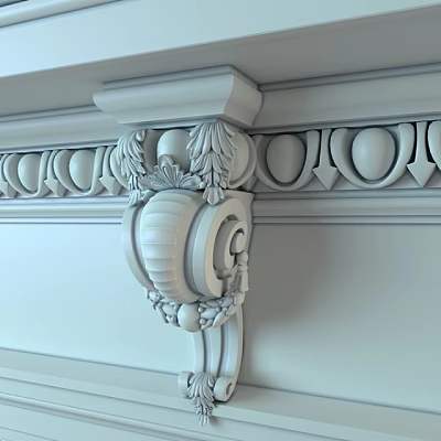 Ornate Architectural Capital With Intricate Carvings Classical Leaf Motifs And Scroll Designs 3d model