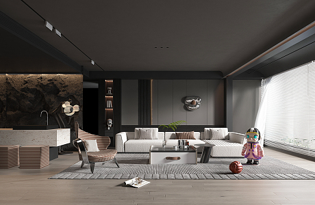 modern living room 3d model