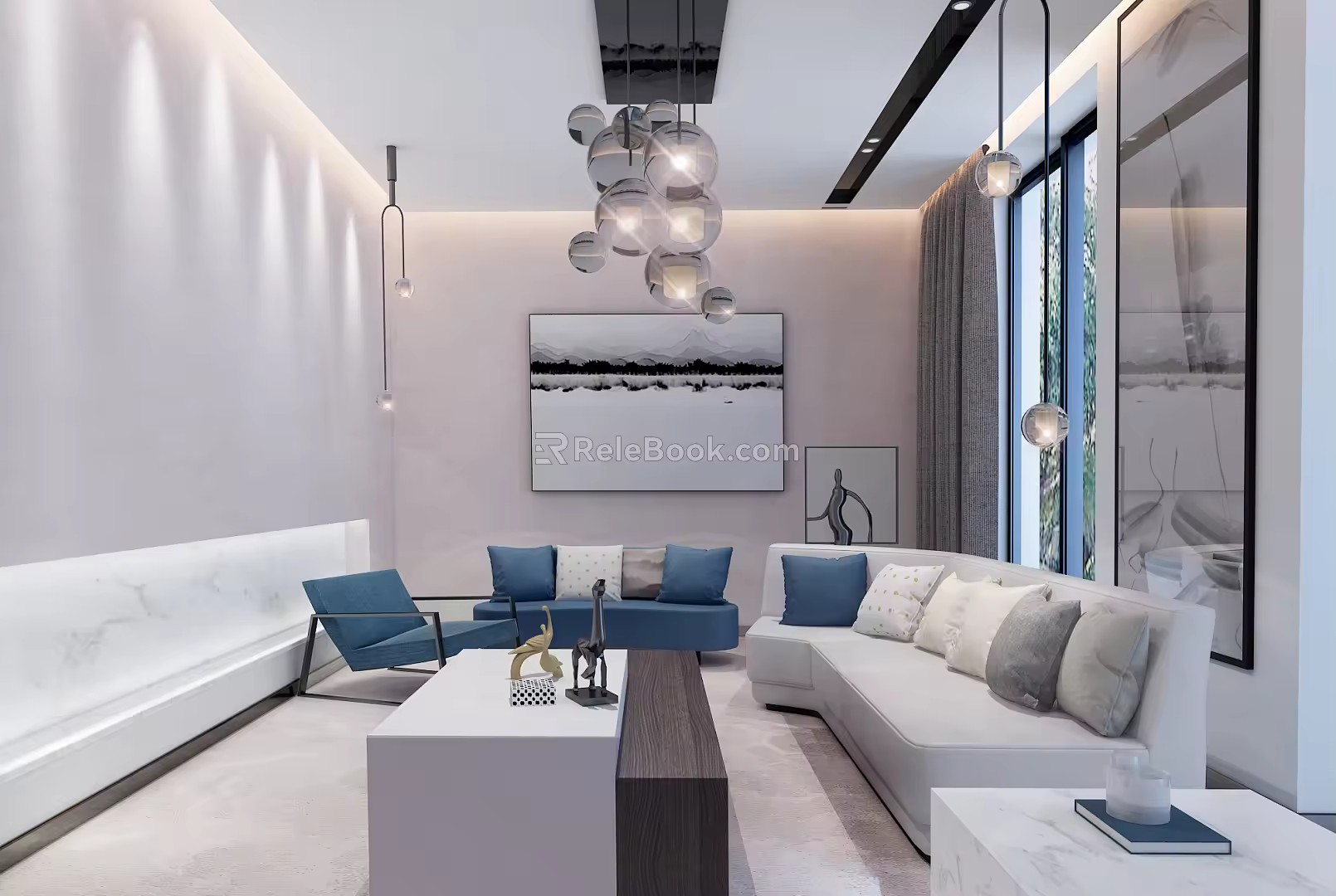 Modern negotiation area sales reception room 3d model