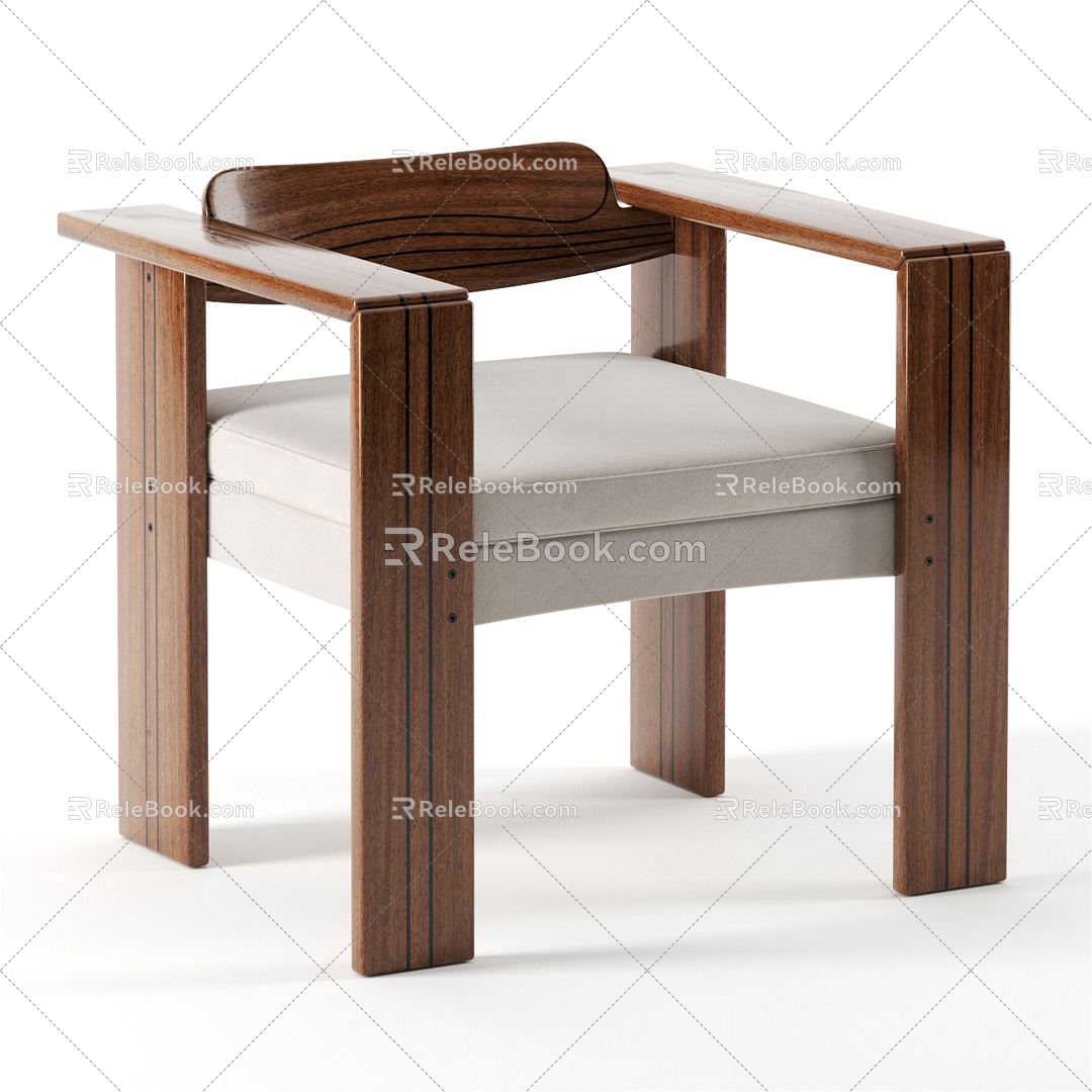 Modern Leisure Chair Solid Wood Leisure Chair 3d model