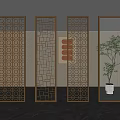 Screen Partition Metal Partition Hollow Screen Metal Screen Separation Wall 3d model