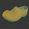 Traditional Yellow Wooden Clog As Practical Daily Living Footwear With Classic Style