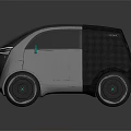 Futuristic Compact Electric City Car With Sleek Exterior Design Green Accents And X Headlights