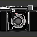 Vintage Analog Folding Camera With Classic Design And Metal Parts In Retro Style