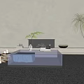 Transparent Glass Coffee Table with Books Decor in Modern Room with Fireplace Green Plant Candles
