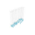 Modern Unique Design Glass Chandelier With Blue White Hanging Decorative Gradient Elements 3d model