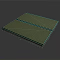 Green Woven Furniture Mat With Black Straps And Brown Base Design