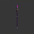 Ornate Purple Pink Staff With Glowing Gem And Intricate Decorative Details