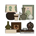 Decorative Ornament Set With Vase Lamp Photo Frame Art Painting And Small Sculptures For Home Decor