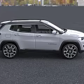 White Jeep SUV With Black Roof Front Grille And Modern Alloy Wheels