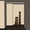 Wooden Decorative Ornament Set With Two Pieces And Hollow Design In Minimalist Interior