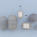 Various Modern Pendant Lights With Woven Geometric And Striped Patterns For Home Decor