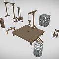modern instruments of torture device torture prison facility cell dungeon 3d model
